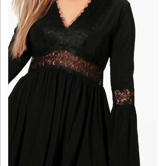 boohoo bell sleeve dress